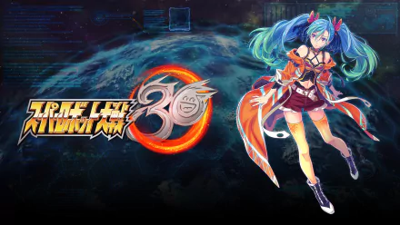 Super Robot Wars 30 HD wallpaper featuring anime-style character and game logo on a digital background.