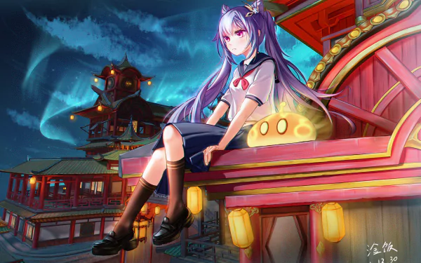 Slime (Genshin impact) Keqing (Genshin Impact) video game Genshin Impact HD Desktop Wallpaper | Background Image