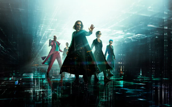 Morpheus (The Matrix) Yahya Abdul-Mateen II Trinity (The Matrix) Carrie-Anne Moss Neo (The Matrix) Keanu Reeves movie The Matrix Resurrections HD Desktop Wallpaper | Background Image
