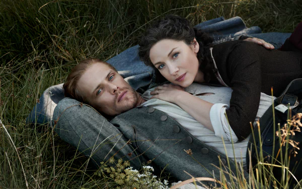 Jamie Fraser Sam Heughan Claire Fraser Caitriona Balfe TV Show Outlander HD Desktop Wallpaper | Background Image