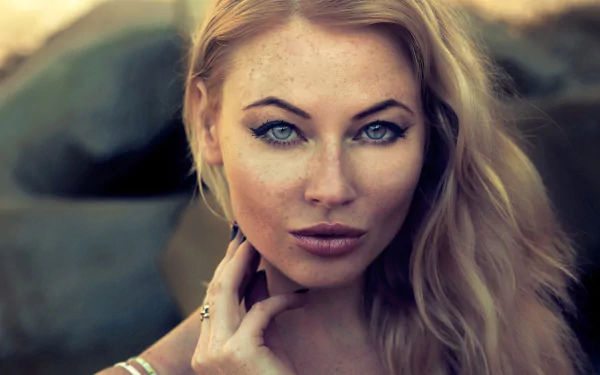 freckles blonde woman face HD Desktop Wallpaper | Background Image
