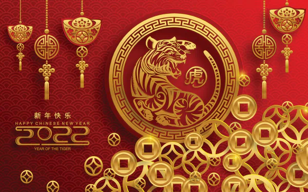 Year of the Tiger holiday Chinese New Year HD Desktop Wallpaper | Background Image
