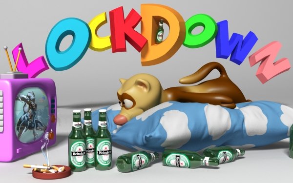 Humor Cartoon Lockdown 3D Ferret HD Wallpaper | Background Image