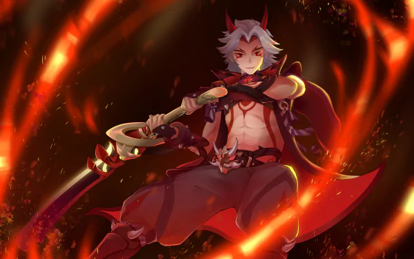 Arataki Itto video game Genshin Impact HD Desktop Wallpaper | Background Image