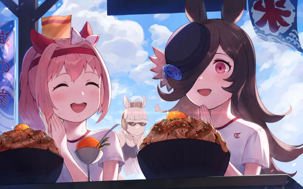 Gold Ship (Uma Musume) Rice Shower Haru Urara Anime Uma Musume: Pretty Derby HD Desktop Wallpaper | Background Image