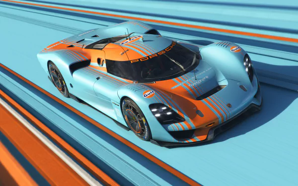 HD wallpaper of Porsche Vision 908 concept car on race track for desktop background.