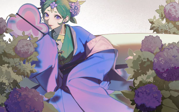 kimono Hydrangea Cookie (Cookie Run) video game Cookie Run: OvenBreak HD Desktop Wallpaper | Background Image