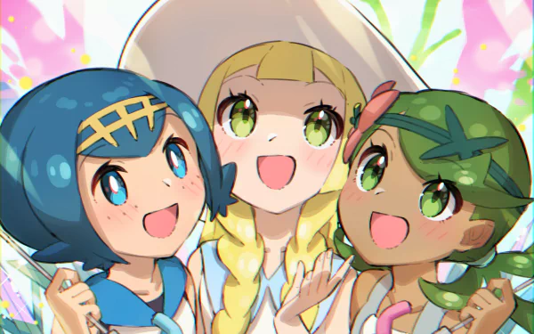 Lana (Pokémon) Mallow (Pokémon) Lillie (Pokemon) Pokémon: Sun and Moon Anime Pokemon HD Desktop Wallpaper | Background Image