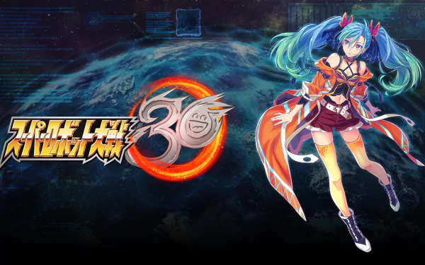 Super Robot Wars 30 HD wallpaper featuring anime-style character and game logo on a digital background.