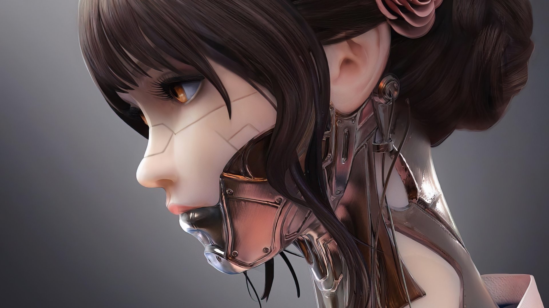 Download Face Cyberpunk Sci Fi Cyborg 4k Ultra HD Wallpaper | 3840x2160 ...
