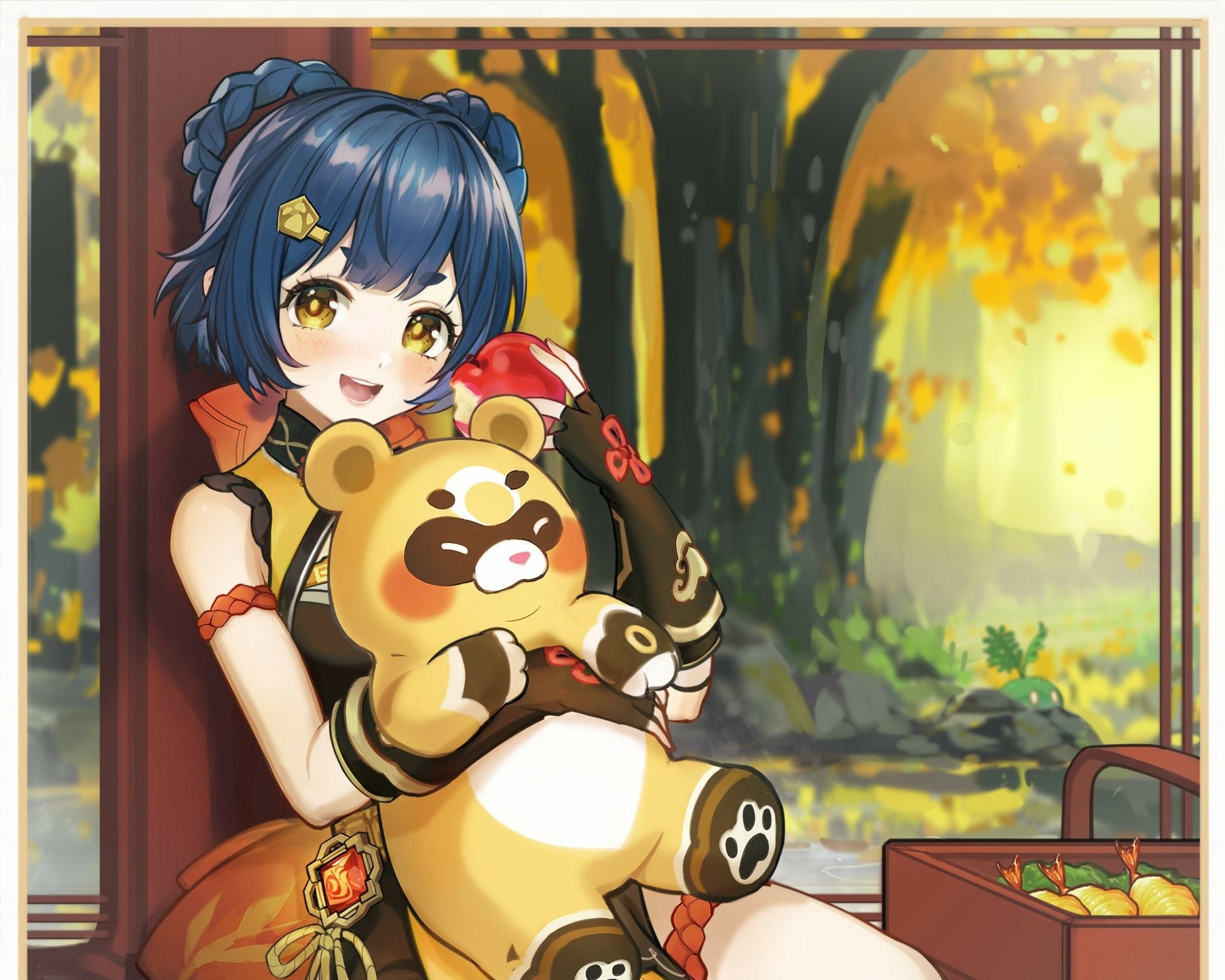 Download Guoba (Genshin Impact) Xiangling (Genshin Impact) Video Game Genshin Impact HD Wallpaper