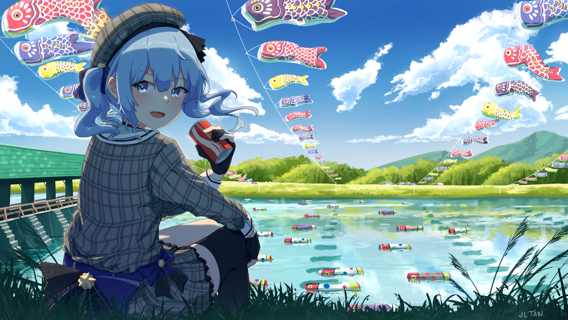 Download Festival Hoshimachi Suisei Anime Virtual Youtuber HD Wallpaper by JLT4n