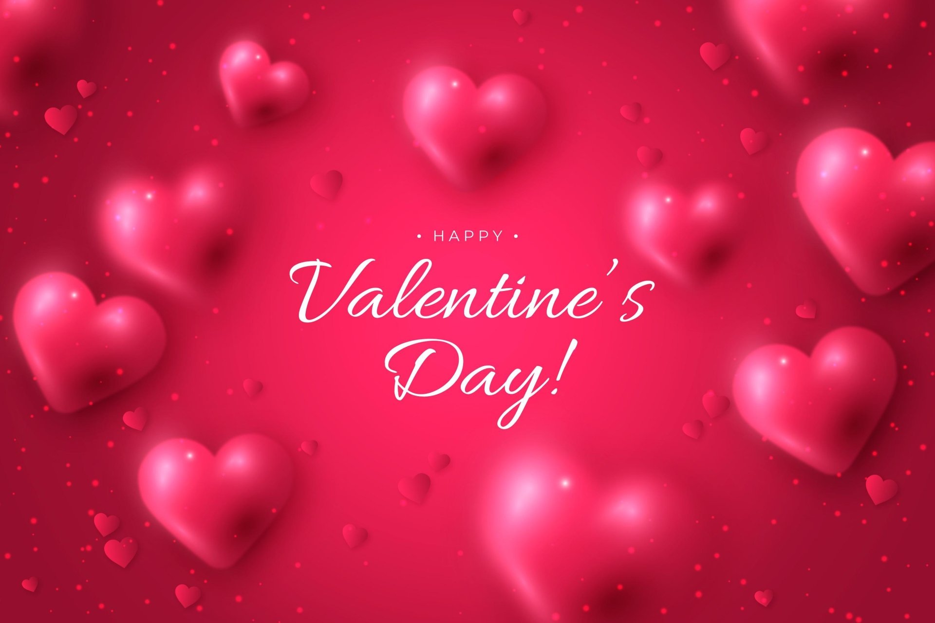 Download Happy Valentine's Day Pink Heart Romantic Love Holiday Valentine's Day HD Wallpaper