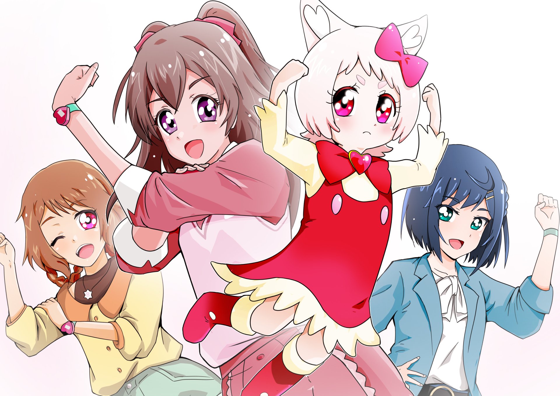 Download Nagomi Yui Kome-Kome (Pretty Cure) Hanamichi Ran Fuwa Kokone Anime Delicious Party Precure 4k Ultra HD Wallpaper