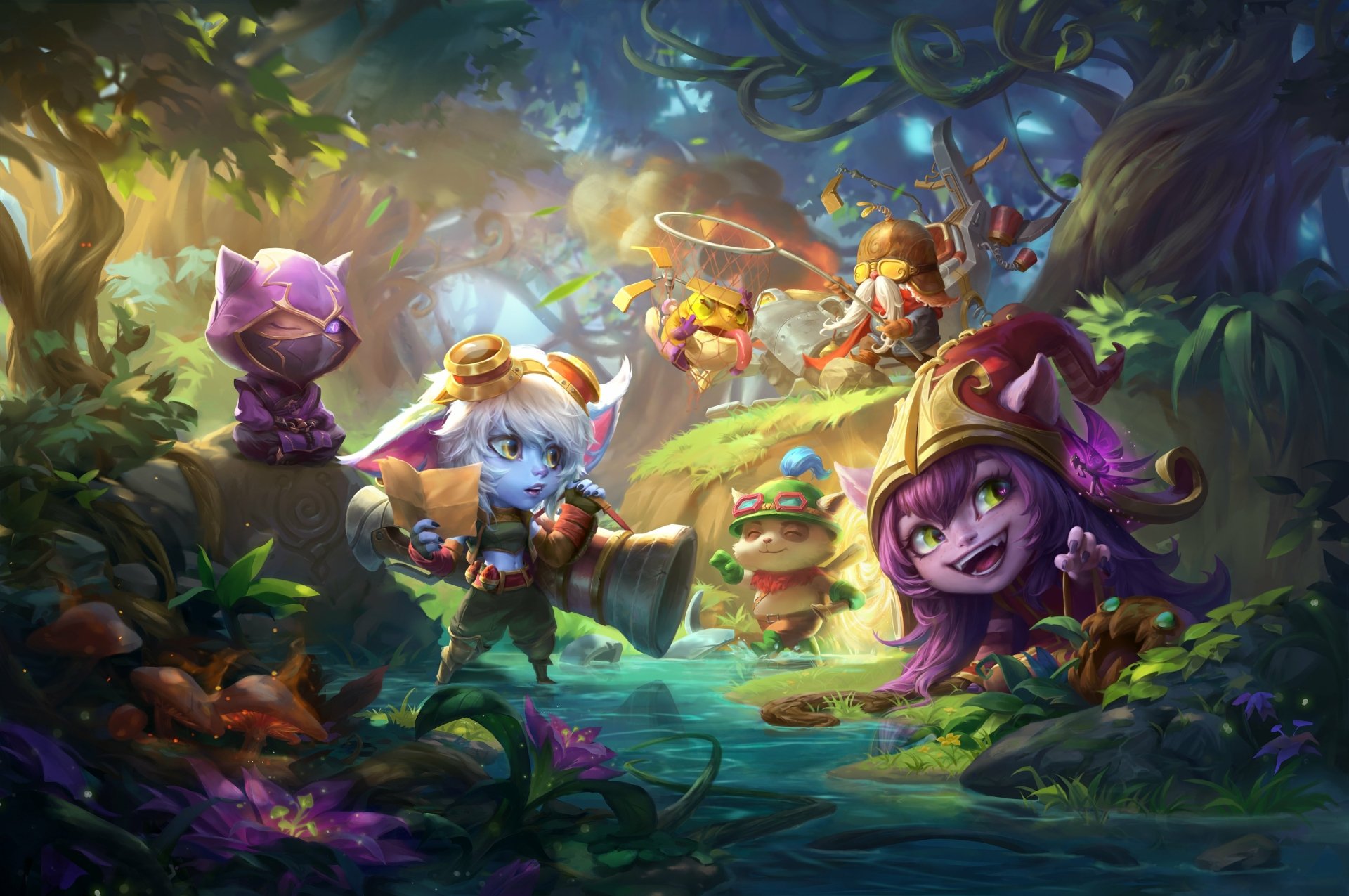 Download Corki (League Of Legends) Kennen (League Of Legends) Teemo (League Of Legends) Tristana (League Of Legends) Lulu (League Of Legends) Video Game League Of Legends 4k Ultra HD Wallpaper