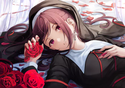 nun Anime girl anime girl HD Desktop Wallpaper | Background Image