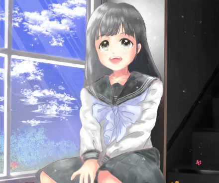 Komichi Akebi Anime Akebi's Sailor Uniform HD Desktop Wallpaper | Background Image