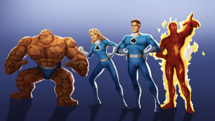 Human Torch (Marvel Comics) Thing (Marvel Comics) Mister Fantastic Invisible Woman TV Show Fantastic Four (1994) HD Desktop Wallpaper | Background Image