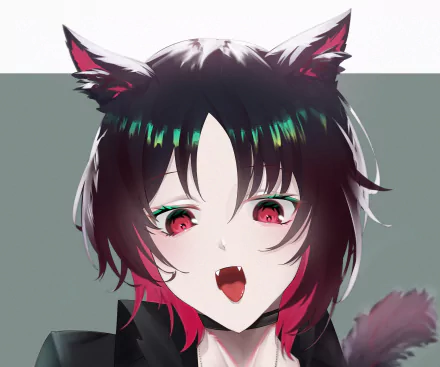 VSPO! Kisaragi Ren Iris Black Games Anime Virtual Youtuber HD Desktop Wallpaper | Background Image