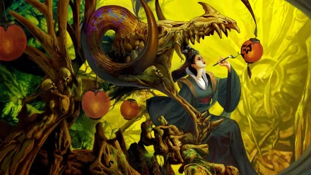 lantern halloween holiday fantasy woman HD Desktop Wallpaper | Background Image