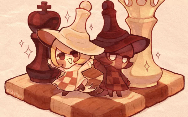 Pawn White Cookie (Cookie Run) Pawn Black Cookie (Cookie Run) video game Cookie Run: OvenBreak HD Desktop Wallpaper | Background Image