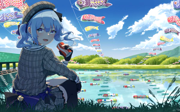 festival Hoshimachi Suisei Anime Virtual Youtuber HD Desktop Wallpaper | Background Image