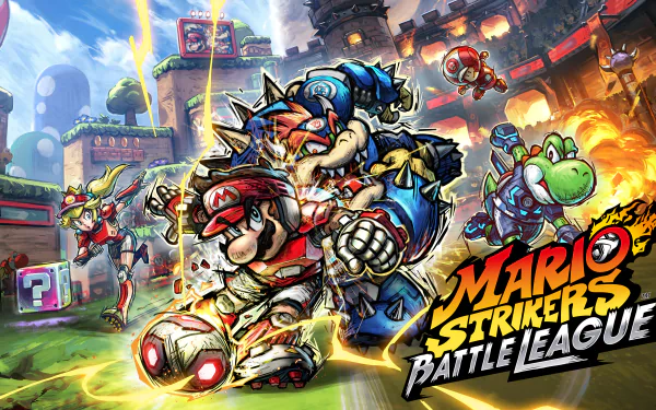 Yoshi Bowser Mario video game Mario Strikers: Battle League HD Desktop Wallpaper | Background Image
