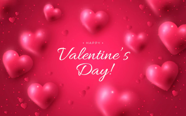 Happy Valentine's Day pink heart Romantic love holiday Valentine's Day HD Desktop Wallpaper | Background Image