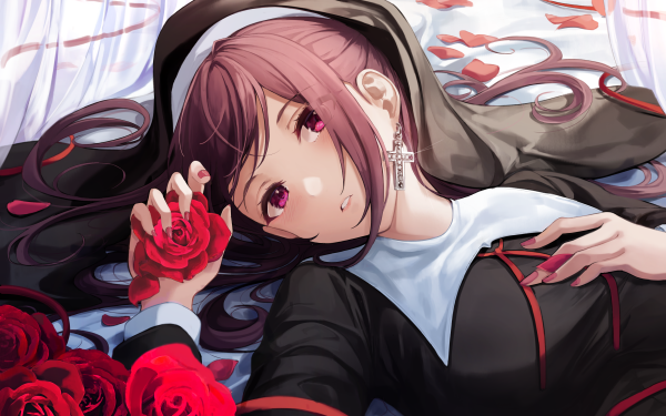 Anime Girl Nun HD Wallpaper | Background Image