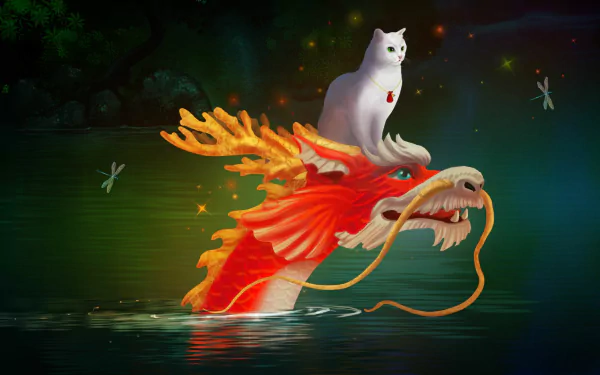video game Cat and Ghostly Road HD Desktop Wallpaper | Background Image