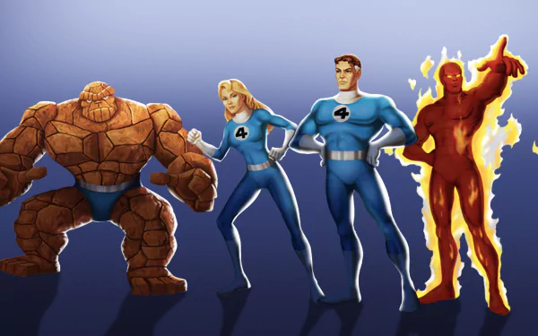 Human Torch (Marvel Comics) Thing (Marvel Comics) Mister Fantastic Invisible Woman TV Show Fantastic Four (1994) HD Desktop Wallpaper | Background Image
