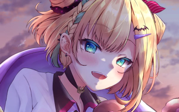 VSPO! Kurumi Noah Iris Black Games Anime Virtual Youtuber HD Desktop Wallpaper | Background Image