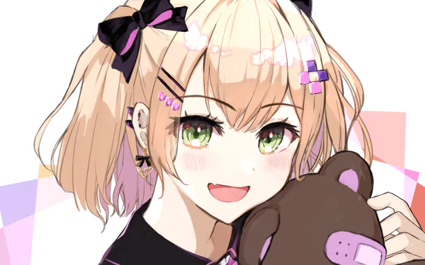 VSPO! Kurumi Noah Iris Black Games Anime Virtual Youtuber HD Desktop Wallpaper | Background Image