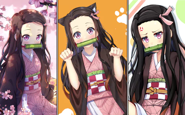 Nezuko Kamado Anime Demon Slayer: Kimetsu no Yaiba HD Desktop Wallpaper | Background Image