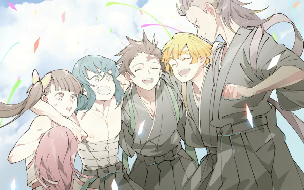 Genya Shinazugawa Tanjiro Kamado Inosuke Hashibira Zenitsu Agatsuma Anime Demon Slayer: Kimetsu no Yaiba HD Desktop Wallpaper | Background Image