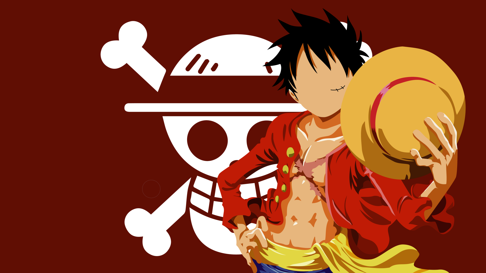 Download Minimalist Monkey D. Luffy Anime One Piece 4k Ultra HD Wallpaper