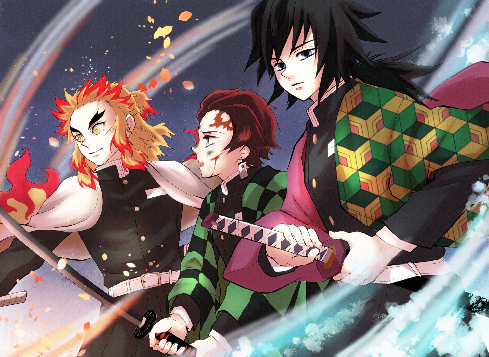 Download Giyuu Tomioka Kyojuro Rengoku Tanjiro Kamado Anime Demon ...