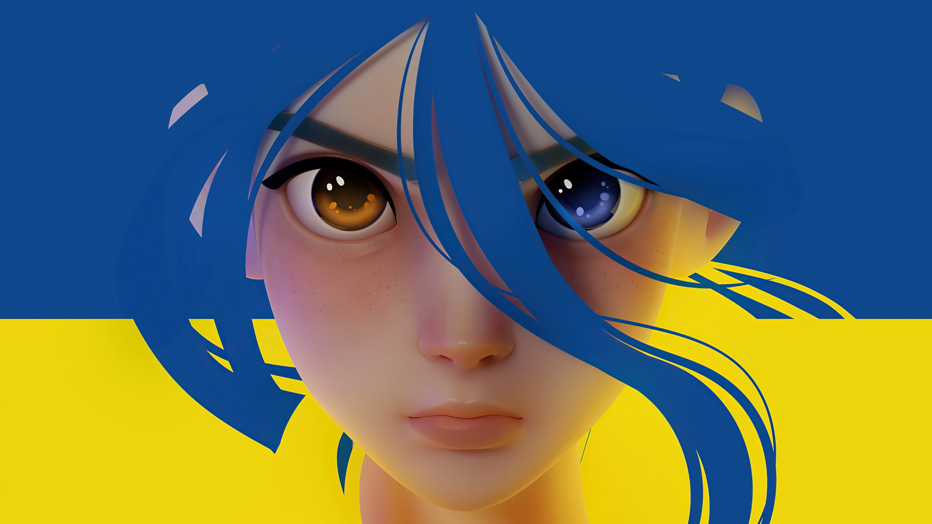 Download Heterochromia Artistic Face 4k Ultra HD Wallpaper by SHIN MIN JEONG