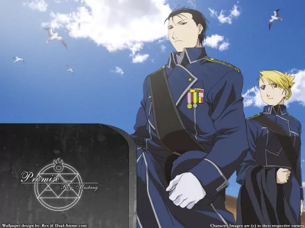 Riza Hawkeye Roy Mustang Anime Fullmetal Alchemist HD Desktop Wallpaper | Background Image
