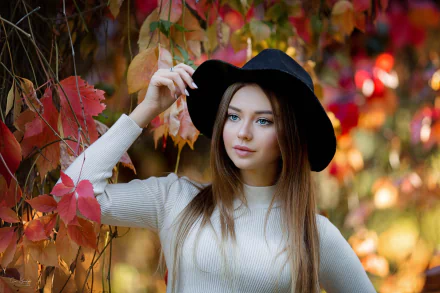 hat woman model HD Desktop Wallpaper | Background Image