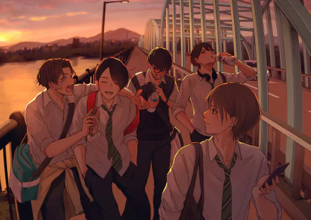 Anime friends HD Desktop Wallpaper | Background Image
