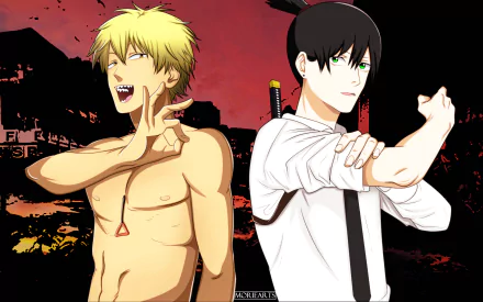 Aki Hayakawa Denji (Chainsaw Man) Anime Chainsaw Man HD Desktop Wallpaper | Background Image