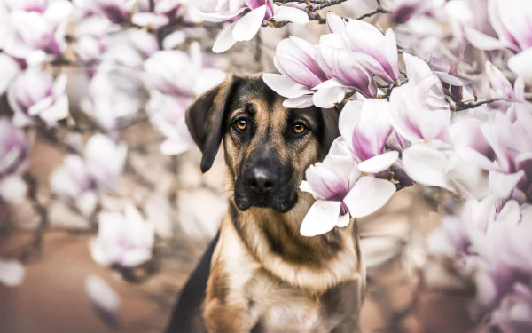 magnolia Animal dog HD Desktop Wallpaper | Background Image