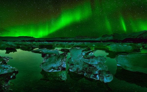 Earth Aurora Borealis Night Iceland HD Wallpaper | Background Image
