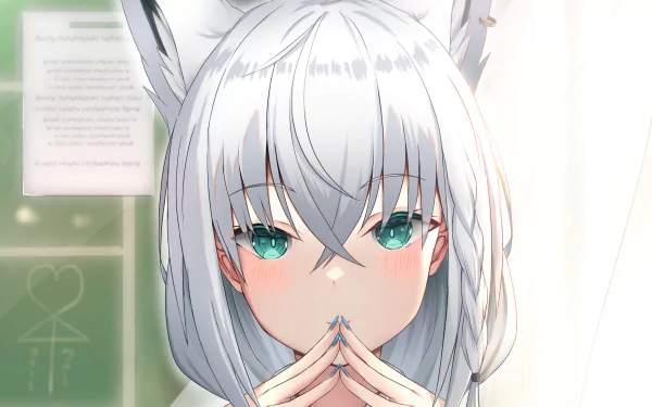 hololive Shirakami Fubuki Anime Virtual Youtuber HD Desktop Wallpaper | Background Image