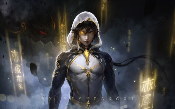 Zhongli (Genshin Impact) Rex Lapis video game Genshin Impact HD Desktop Wallpaper | Background Image