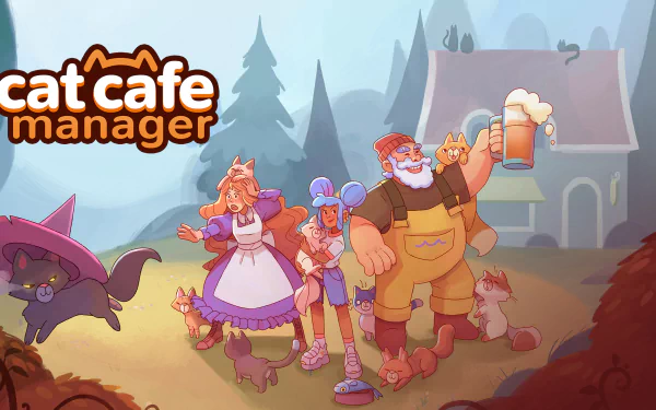video game Cat Cafe Manager HD Desktop Wallpaper | Background Image