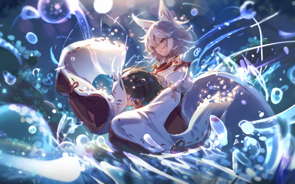 Kitsune Saiguu Kazari (Genshin Impact) video game Genshin Impact HD Desktop Wallpaper | Background Image