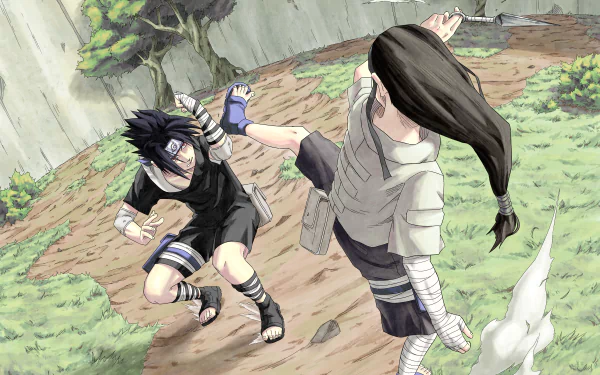  Sasuke VS Neji by RoboArtist