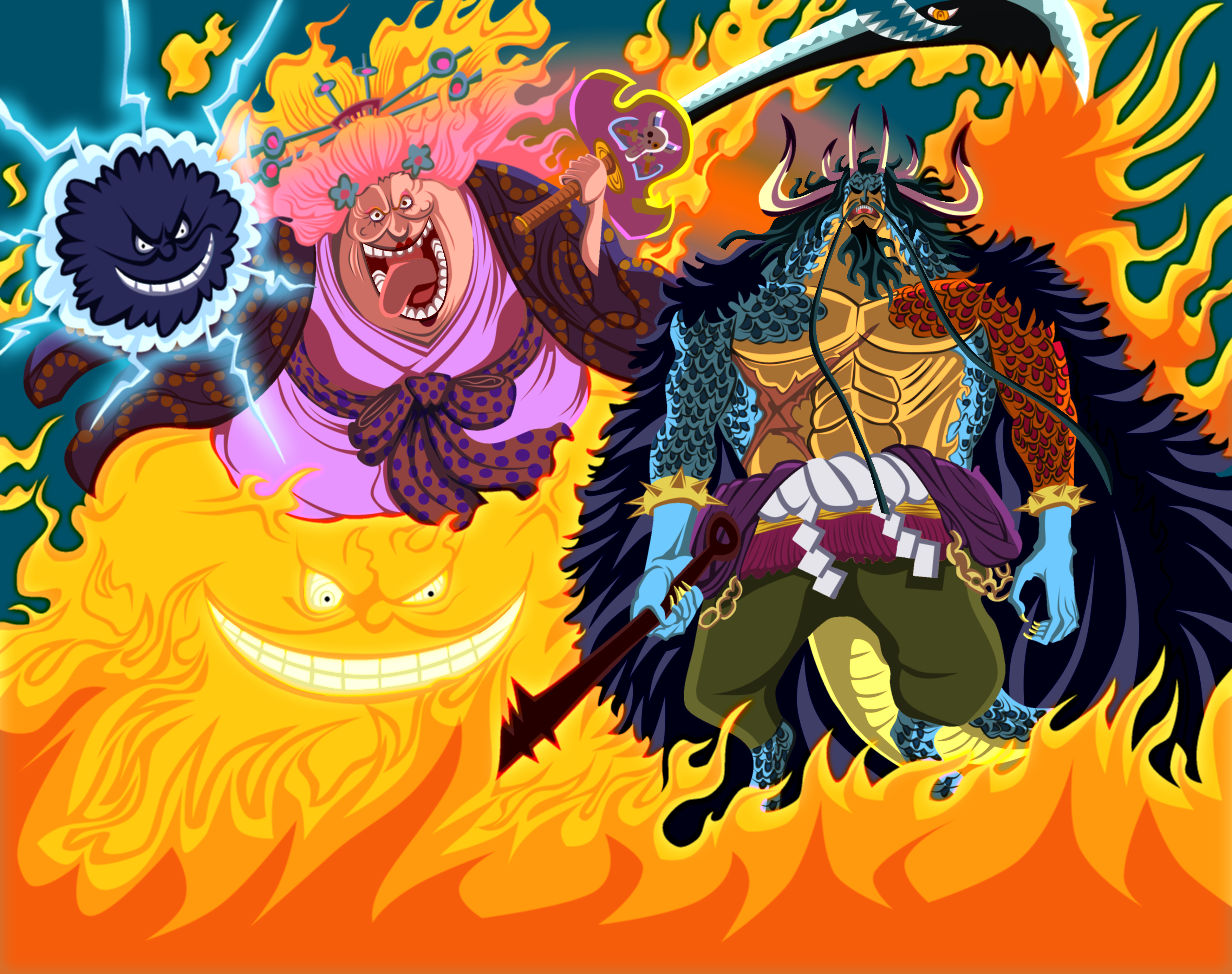 One Piece, Big Mom (One Piece), Charlotte Linlin, Eustass (One Piece),  Eustass Kid, HD wallpaper